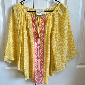 Alice & Trixie yellow silk top size small